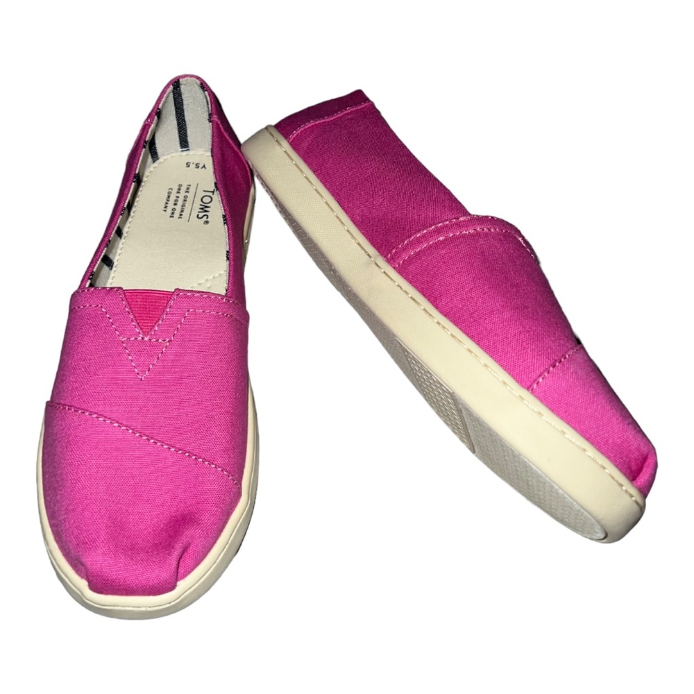 Hot pink TOMS Alpargata slip-on shoes NWOT